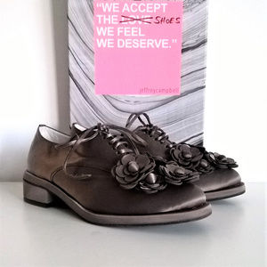 COPY - Jeffrey Campbell Satin 3D Flower Embellish Oxford